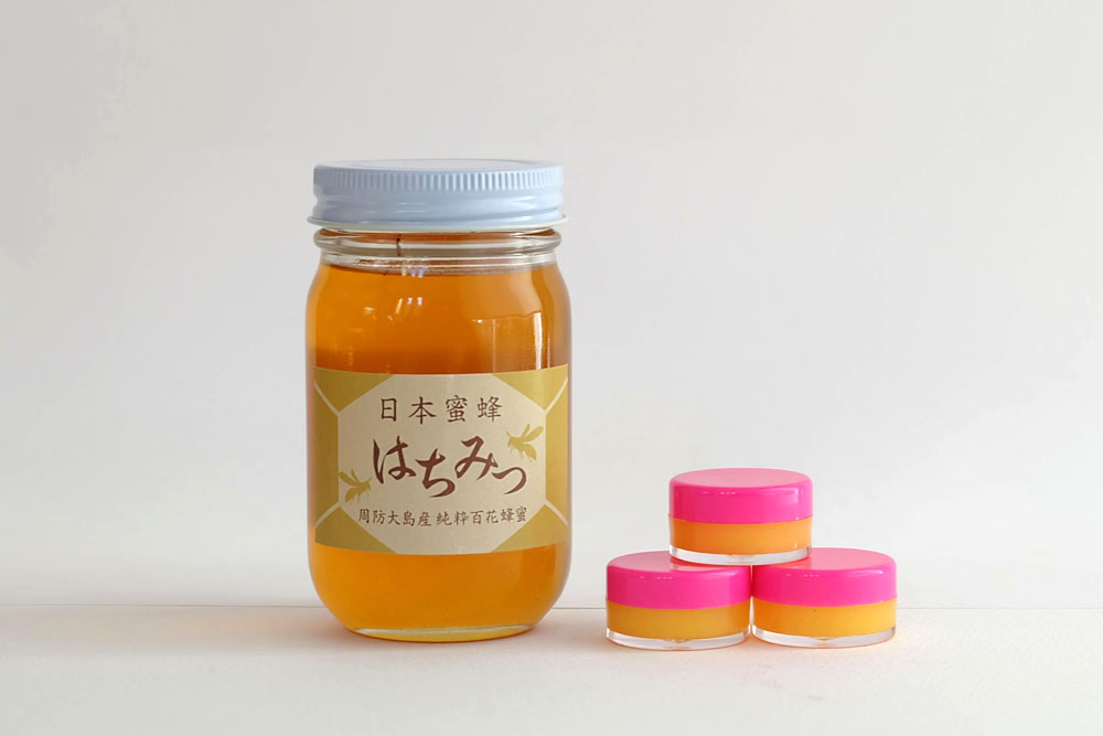 日本蜜蜂 はちみつｇと蜜蝋クリームのセット   周防大島 日本蜜蜂